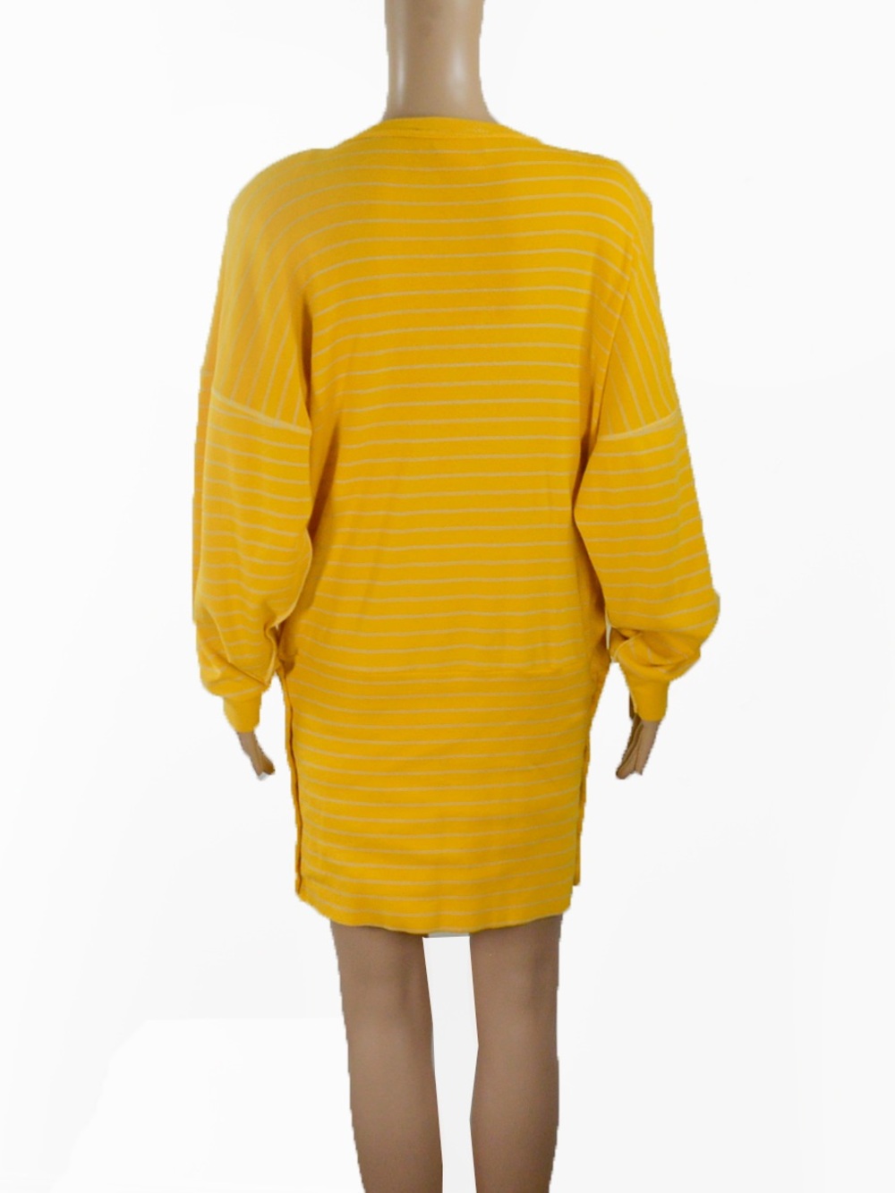 Vintage 80s Sonia Rykiel Paris Striped Knit Sweater Dress Yellow Tunic Archival - Picture 3 of 8